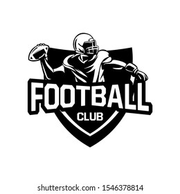 american football club sign black and white