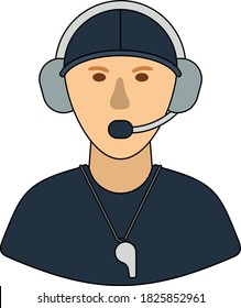 American Football Coach Icon. Editable Outline With Color Fill Design. Vector Illustration.