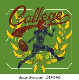 american football college badge vector art