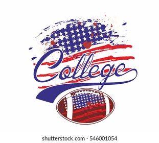 American Football College Sports graphic design vector art