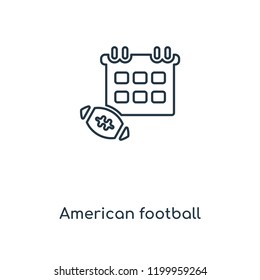 American football concept line icon. Linear American football concept outline symbol design. This simple element illustration can be used for web and mobile UI/UX.