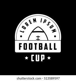 American Football Cup Emblem Flat Icon On Black Background