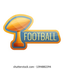American football cup logo. Cartoon of american football cup vector logo for web design isolated on white background