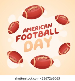 American Football Day design template good for celebration usage. rugby ball vector illustration. american football vector template. vector eps 10.