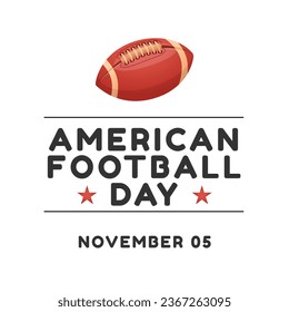 American Football Day design template good for celebration usage. rugby ball vector illustration. american football vector template. vector eps 10.