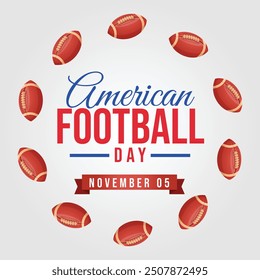 American Football Day vector design template good for celebration usage. American Football Day design. flat design. eps 10. 