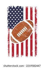 Diseño de fútbol americano con bandera