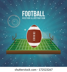 american football design over blue  background vector illustration 