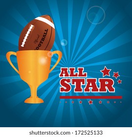 american football design over blue  background vector illustration 