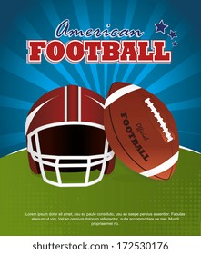 american football design over blue  background vector illustration 