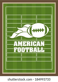 American football design over green pitch background, vector illustration American football design over green pitch background, vector illustration