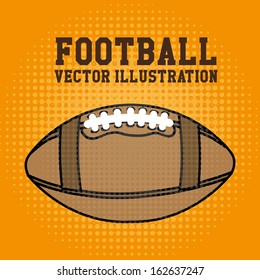 american football design over orange background vector illustration 