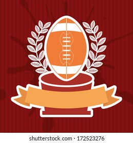 american football design over red background vector illustration 