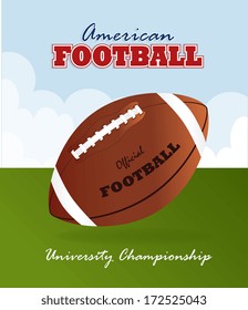 american football design over sky  background vector illustration 