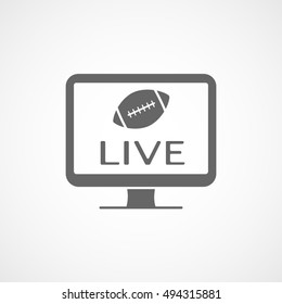 American Football Display Flat Icon On White Background