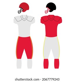 American Football Dress Template Simple Clip Art Vector Illustration