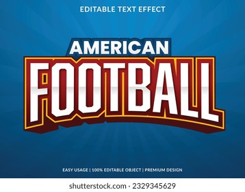 American football editable text effect template with abstract background use for business brand and logo