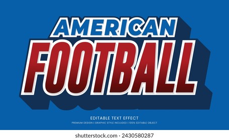 american football editable text effect vector design for champion ship and community club logo