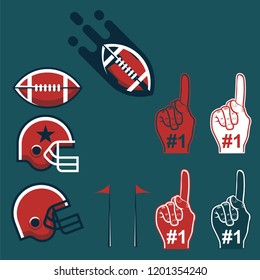 american football elements vector pack
