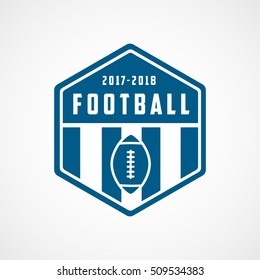 American Football Emblem Blue Flat Icon On White Background