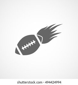 American Football Emblem Flat Icon On White Background