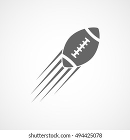 American Football Emblem Flat Icon On White Background