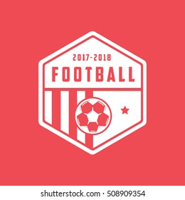 American Football Emblem Flat Icon On Red Background