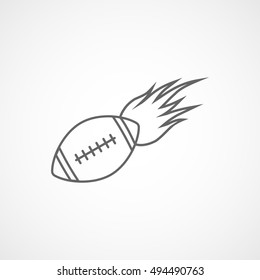 American Football Emblem Line Icon On White Background