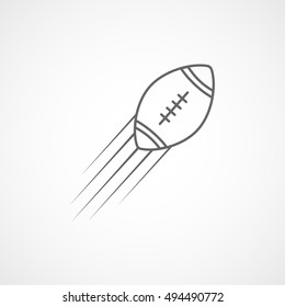 American Football Emblem Line Icon On White Background