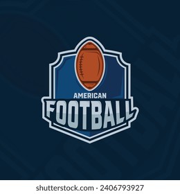american football emblem logo vector illustration template icon graphic design. sport of ball sign or symbol for club or league concept with badge