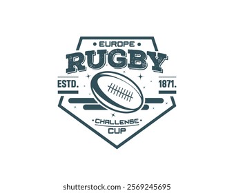 American Football Europe Rugby League 2025, Minimal Typography Design, Vintage Vector Print for T-Shirt or Apparel.