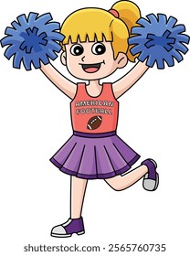 American Football Female Cheerleader Clipart