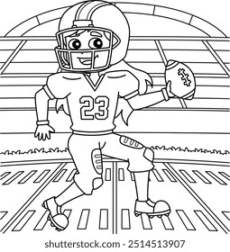 American Football Female Player Coloring Page