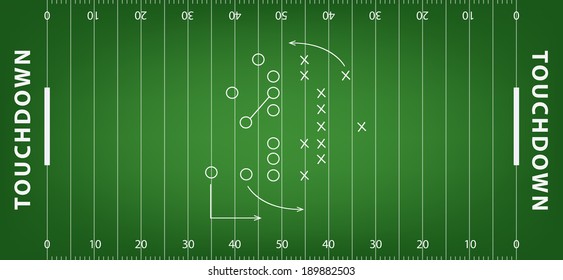 american football field background with artificial turf. soccer field view from above. eps10 format vector illustration 