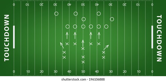 American football field background with artificial turf. soccer field view from above. eps10 format vector illustration 