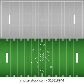 American football field background with artificial turf. soccer field view from above. eps10 format vector illustration