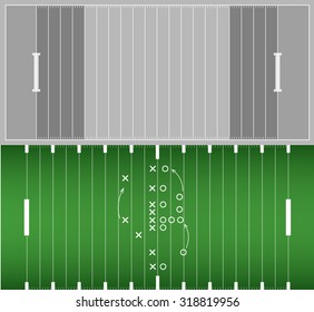 American football field background with artificial turf. soccer field view from above. eps10 format vector illustration