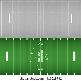 American football field background with artificial turf. soccer field view from above. eps10 format vector illustration