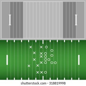 American football field background with artificial turf. soccer field view from above. eps10 format vector illustration