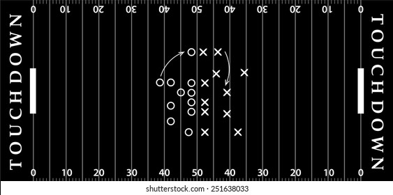 American football field background in black color. Soccer field eps10 format vector illustration 