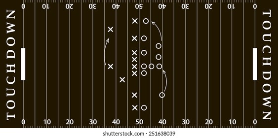 American football field background in black color. Soccer field eps10 format vector illustration 