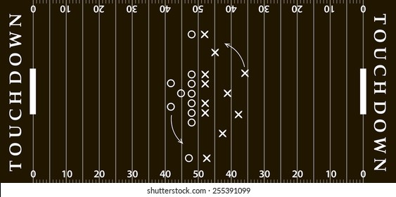 American football field background in black color. Soccer field eps10 format vector illustration 