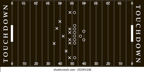 American football field background in black color. Soccer field eps10 format vector illustration 