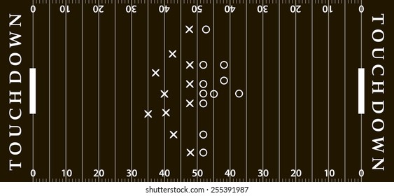 American football field background in black color. Soccer field eps10 format vector illustration 