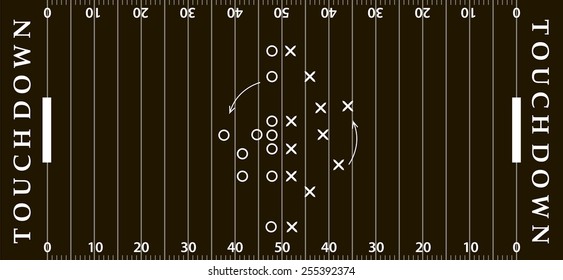 American football field background in black color. Soccer field eps10 format vector illustration 