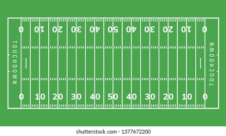 American football field background. Rugby stadium grass field illustration.