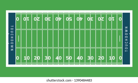 American football field background. Rugby stadium grass field illustration.