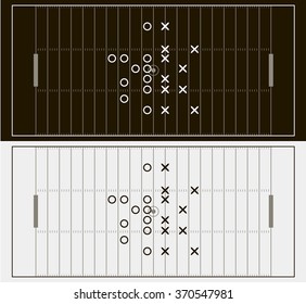 American football field background. Soccer field view from above. eps10 vector illustration in gray and black color