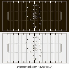 American football field background. Soccer field view from above. eps10 vector illustration in gray and black color