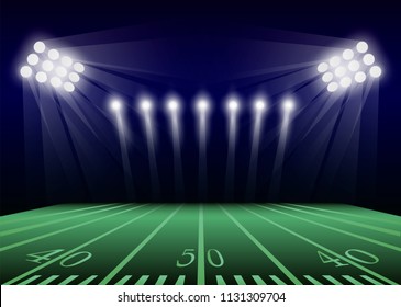 American football field concept background. Realistic illustration of american football field vector concept background for web design